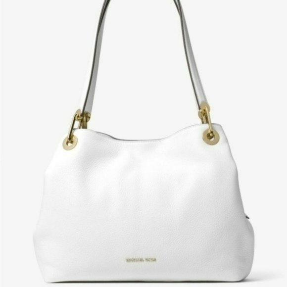 Michael Kors Handbags - Michael Kors Raven Large Leather Shoulder Bad -Optic White